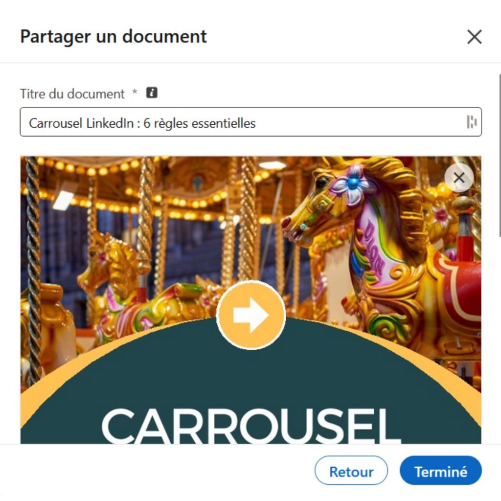 donner un titre au carrousel